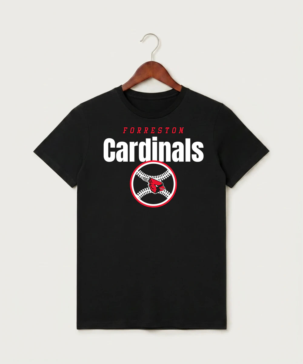 Forreston Baseball - Black T-Shirt - Full Front