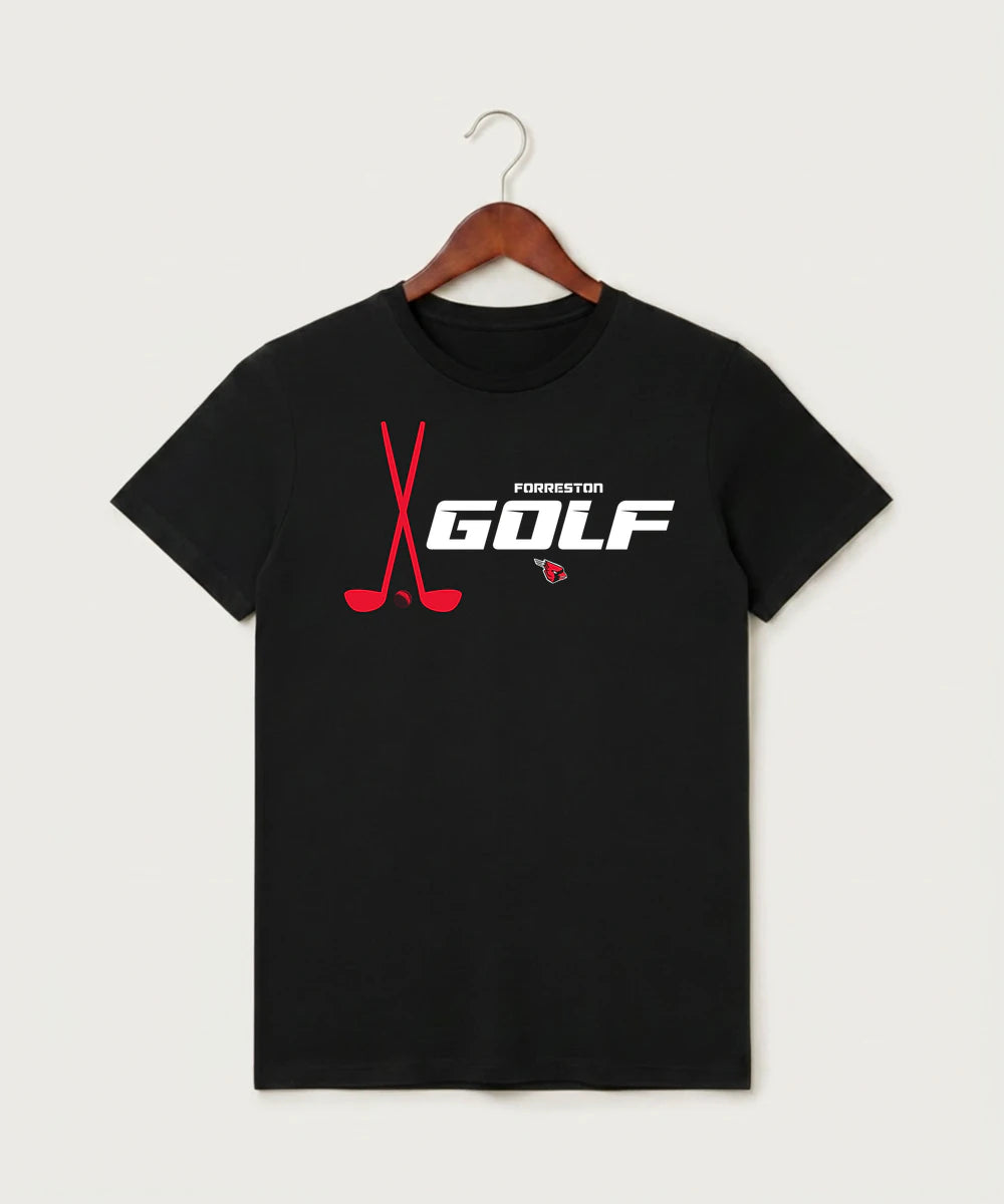 Forreston Golf - Black T-Shirt - Full Front