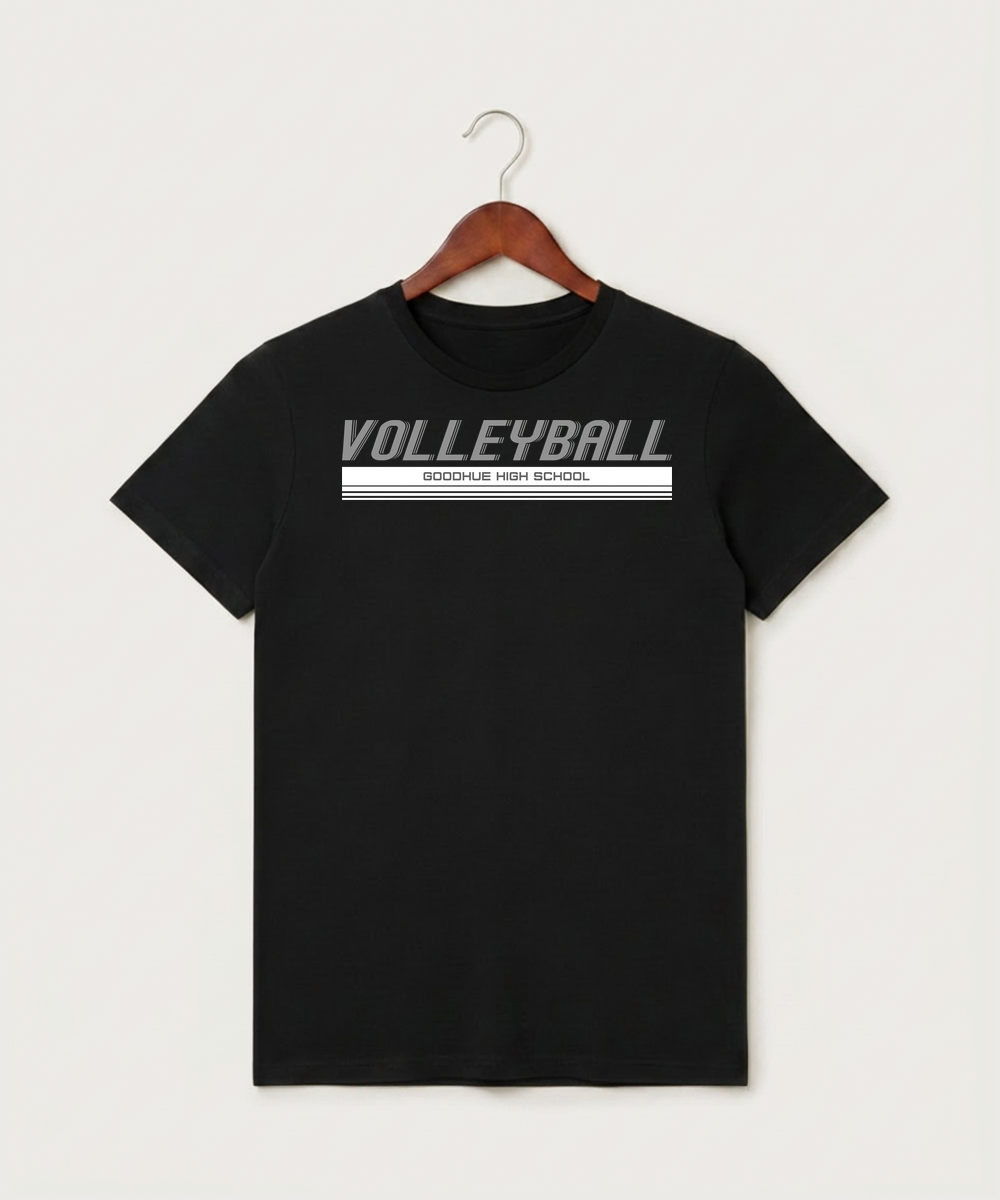Goodhue High School Volleyball (Girls) - Black T-Shirt - Full Front