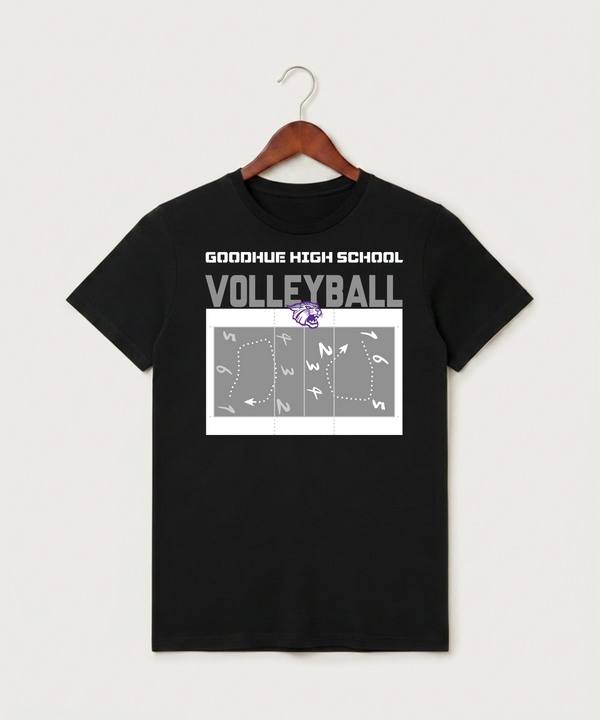 Goodhue High School Volleyball (Girls) - Black T-Shirt - Full Front