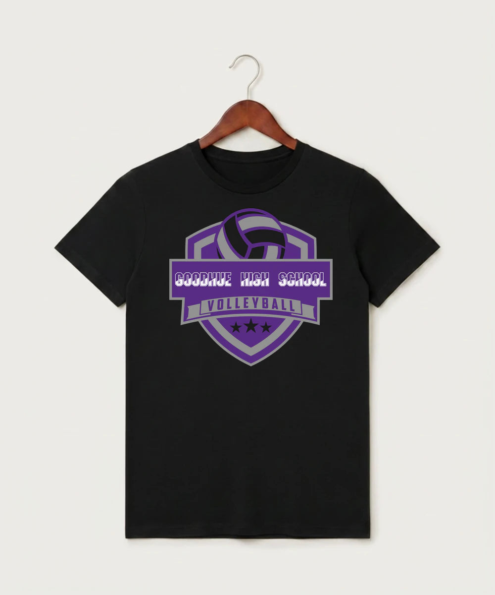 Goodhue High School Volleyball (Girls) - Black T-Shirt - Full Front