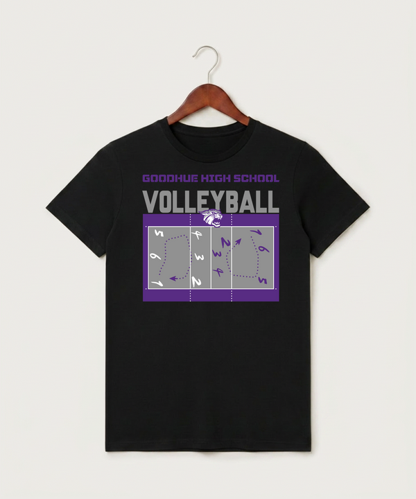 Goodhue High School Volleyball (Girls) - Black T-Shirt - Full Front