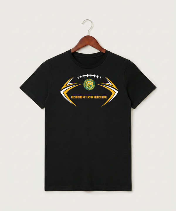 Rushford Peterson High School Football (Boys) - Black T-Shirt - Full Front