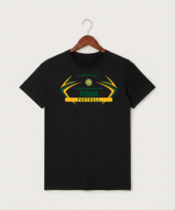 Rushford Peterson High School Football (Boys) - Black T-Shirt - Full Front
