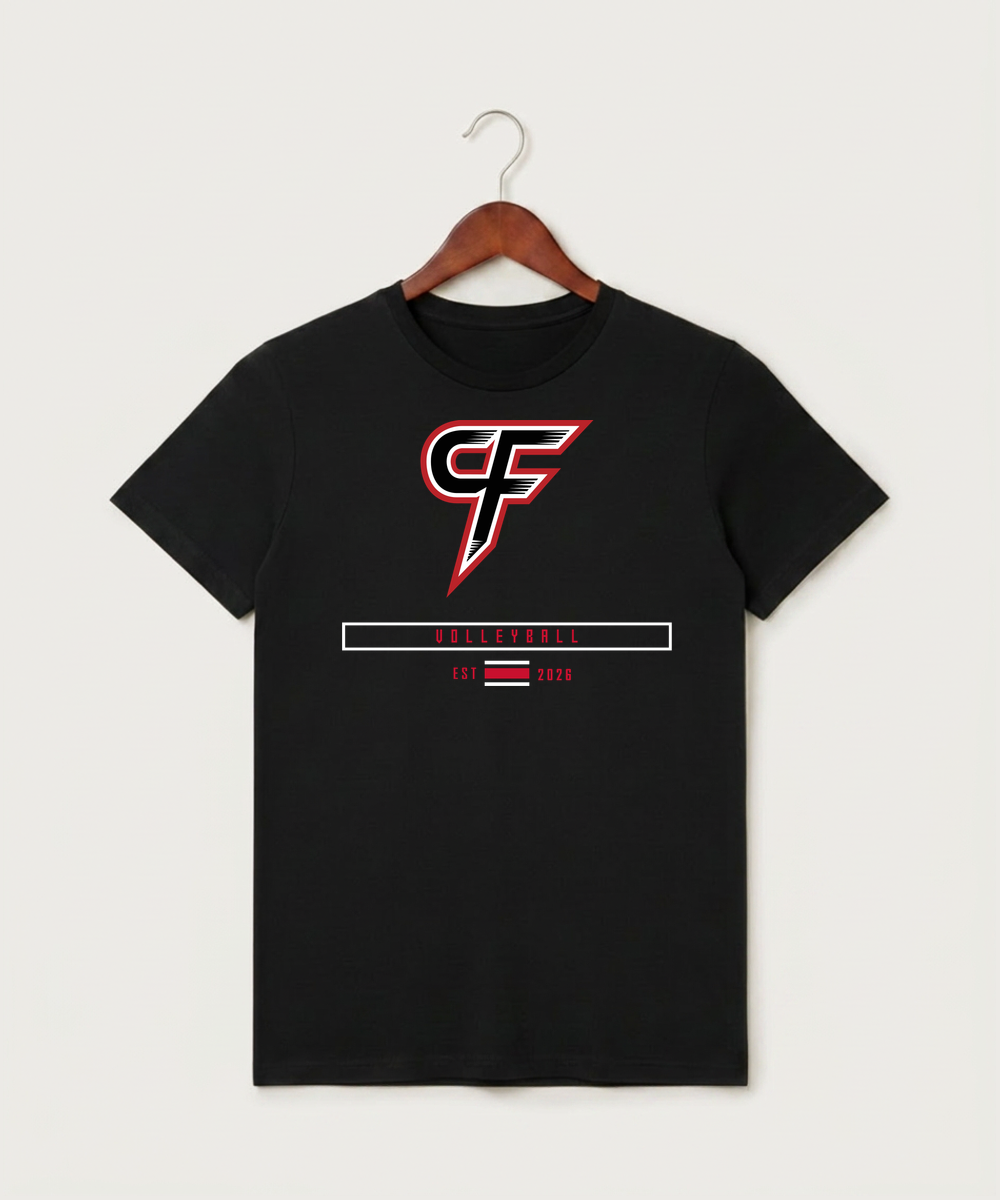 Cannon Falls High School Volleyball (Girls) - Black T-Shirt - Full Front