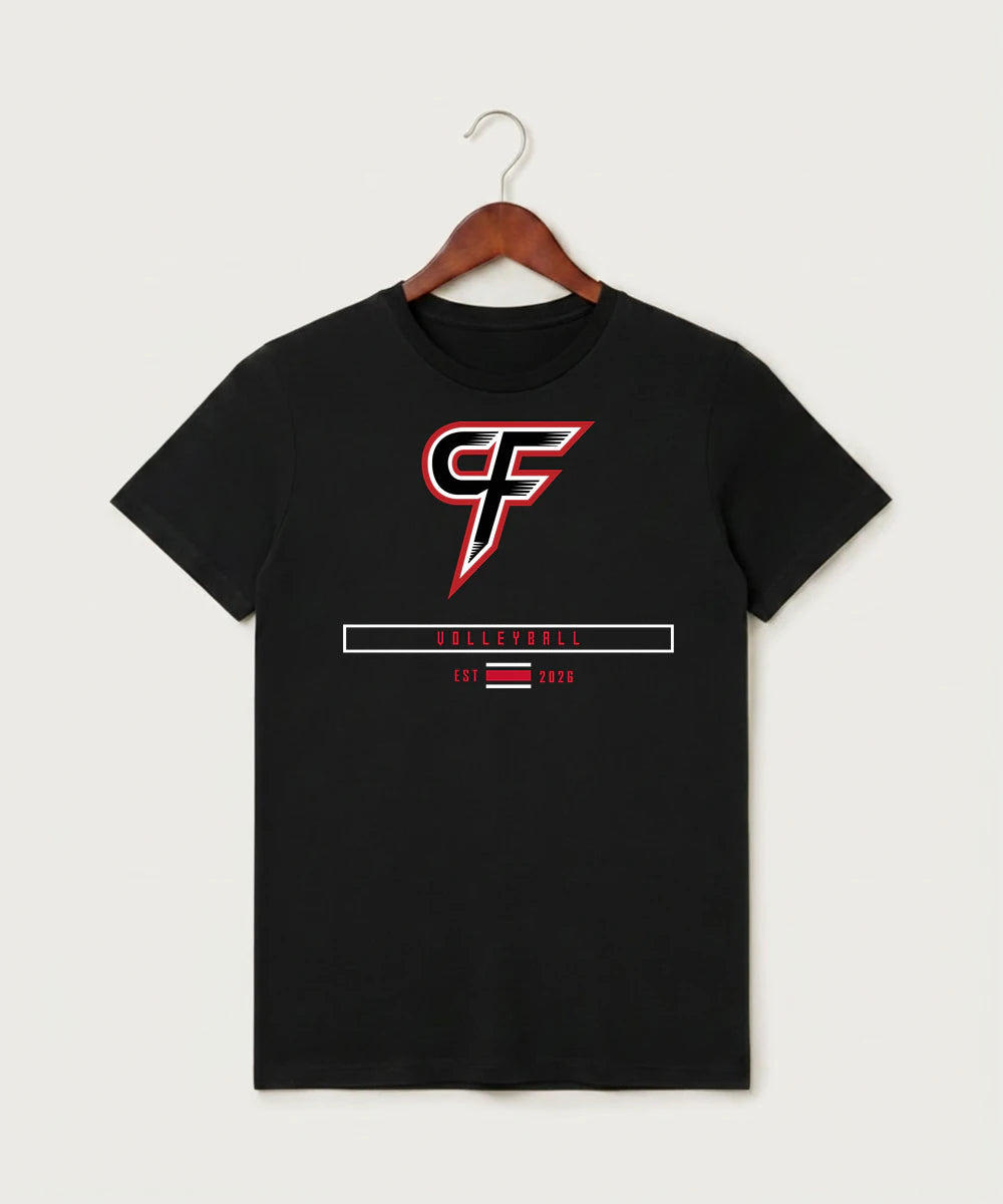 Cannon Falls High School Volleyball (Girls) - Black T-Shirt - Full Front