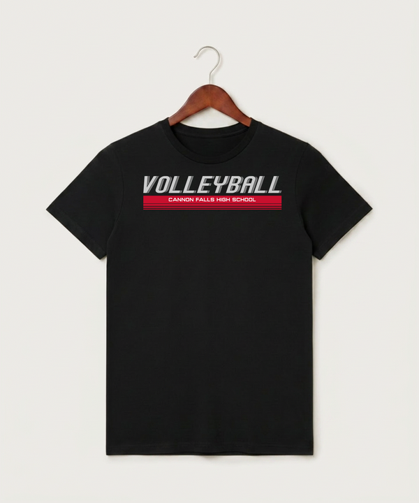 Cannon Falls High School Volleyball (Girls) - Black T-Shirt - Full Front