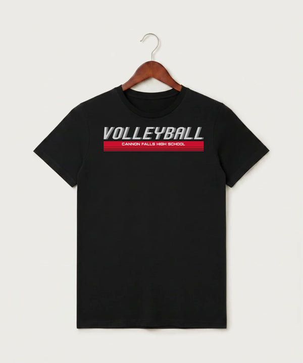 Cannon Falls High School Volleyball (Girls) - Black T-Shirt - Full Front