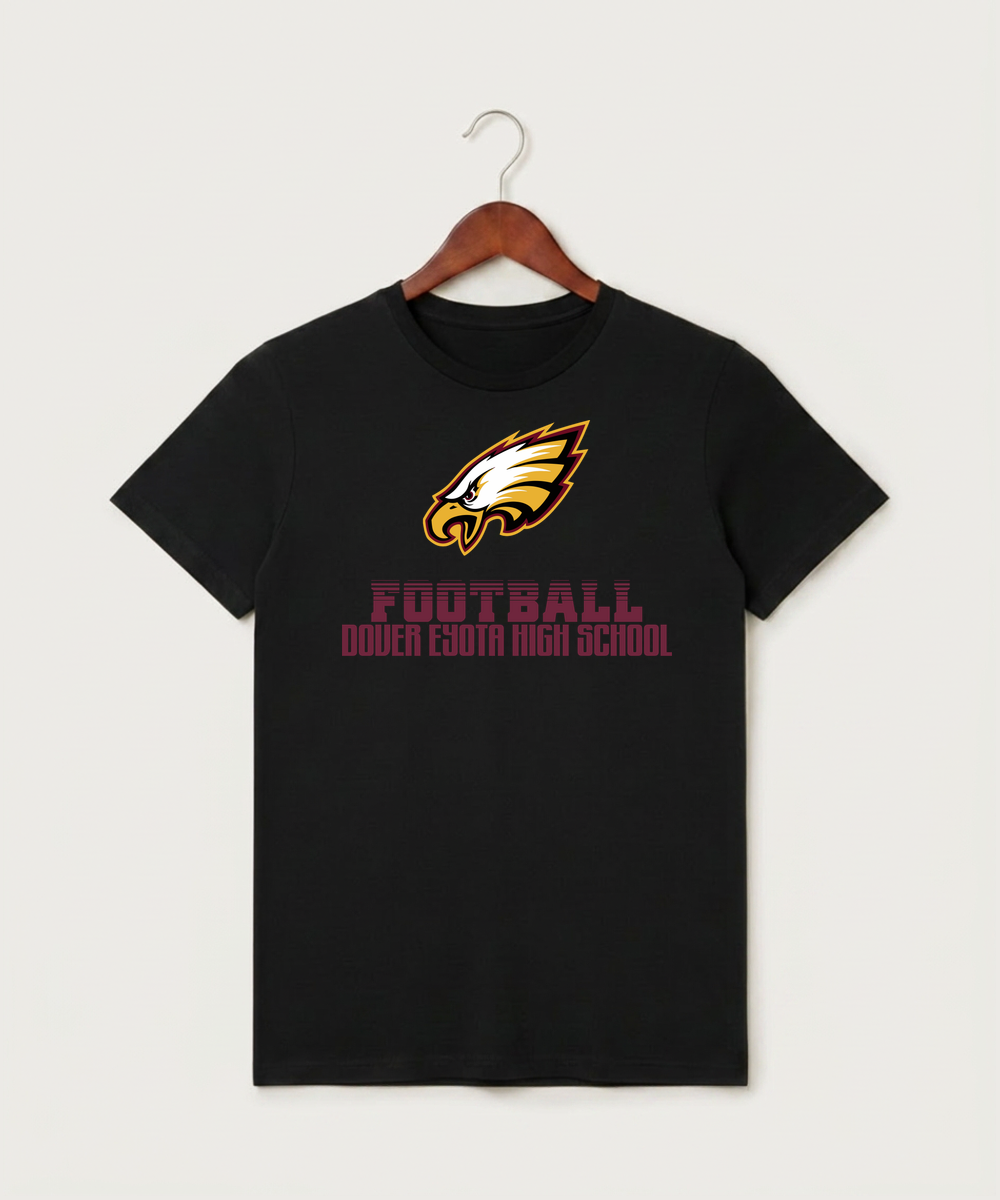 Dover-Eyota High School Football (Boys) - Black T-Shirt - Full Front