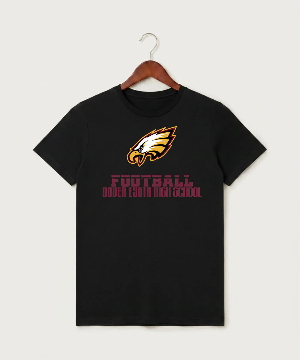 Dover-Eyota High School Football (Boys) - Black T-Shirt - Full Front