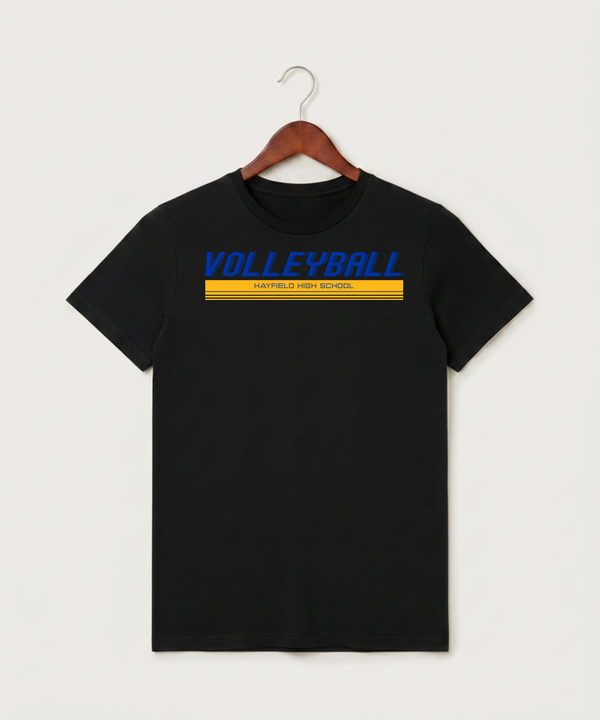 Hayfield High School Volleyball (Girls) - Black T-Shirt - Full Front