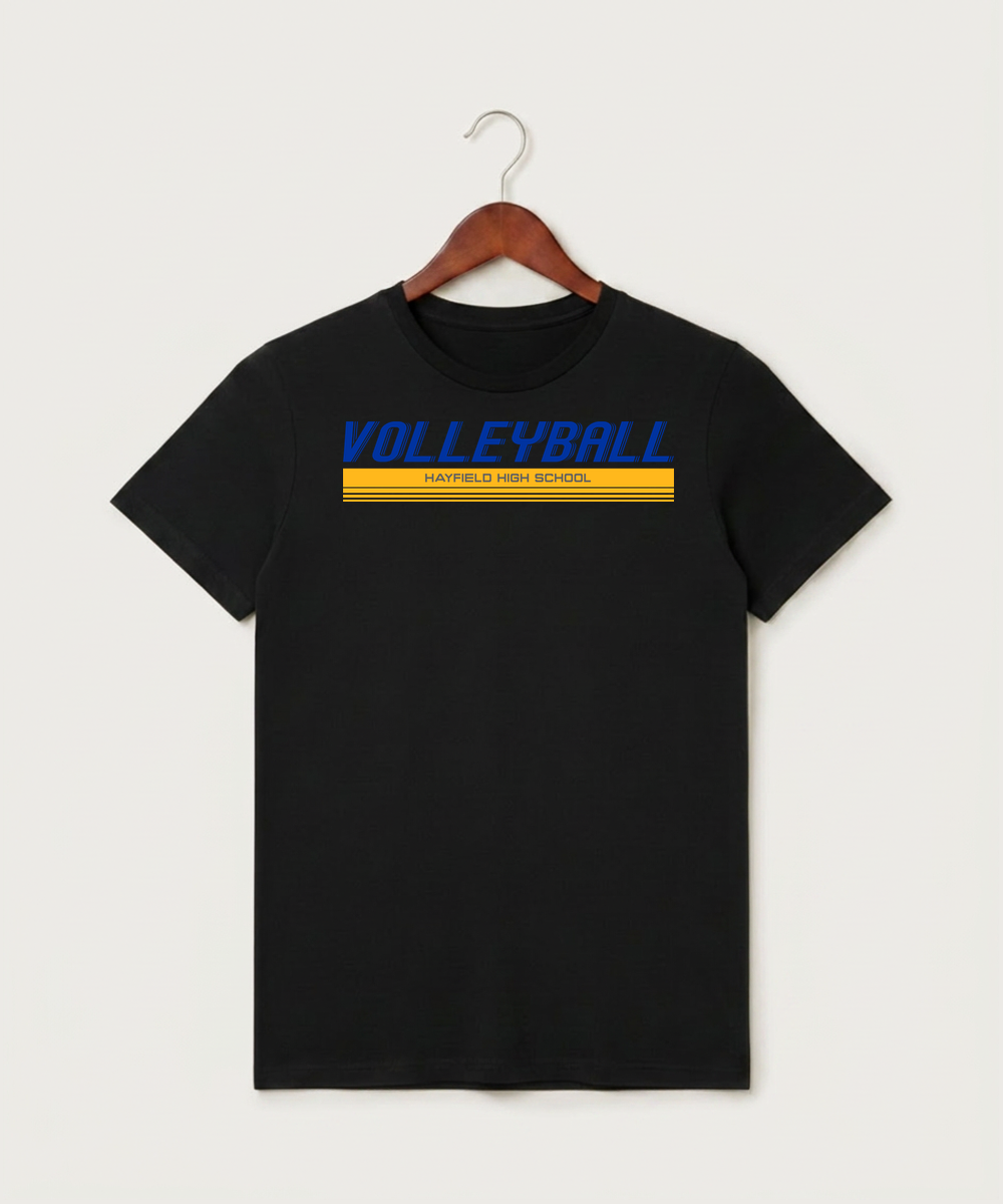 Hayfield High School Volleyball (Girls) - Black T-Shirt - Full Front