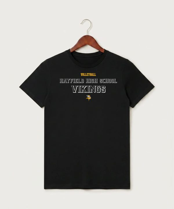 Hayfield High School Volleyball (Girls) - Black T-Shirt - Full Front