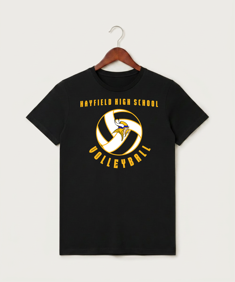 Hayfield High School Volleyball (Girls) - Black T-Shirt - Full Front