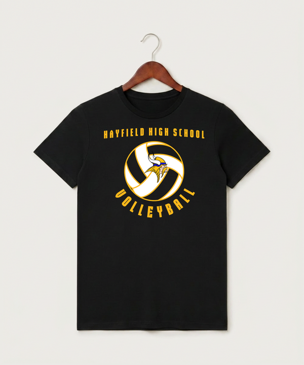 Hayfield High School Volleyball (Girls) - Black T-Shirt - Full Front