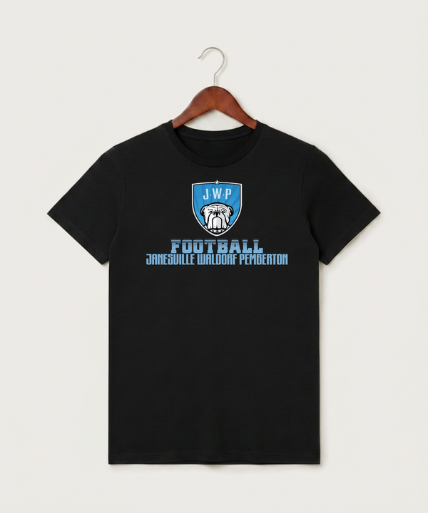 Janesville Waldorf Pemberton Football (Boys) - Black T-Shirt - Full Front