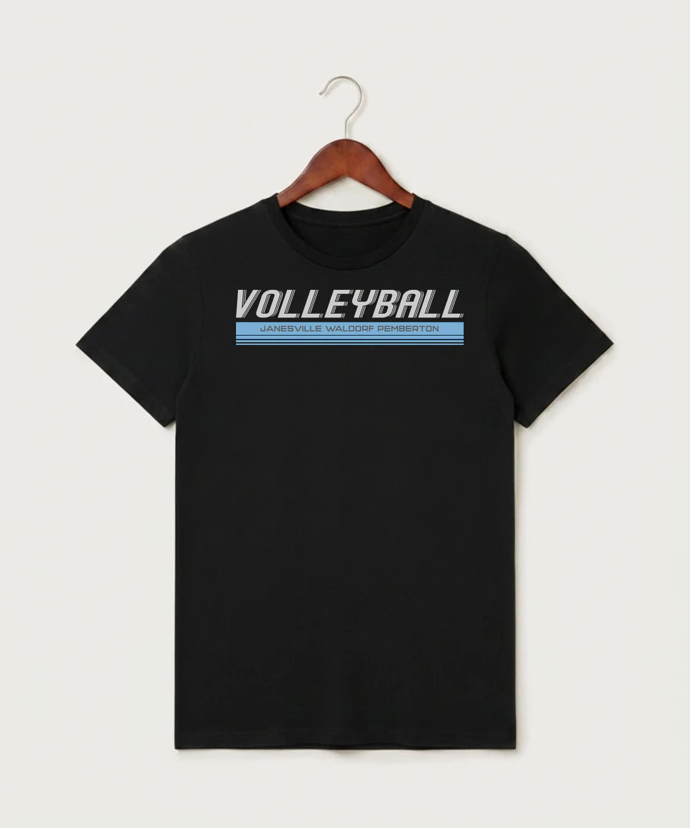 Janesville Waldorf Pemberton Volleyball (Girls) - Black T-Shirt - Full Front