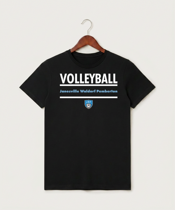 Janesville Waldorf Pemberton Volleyball (Girls) - Black T-Shirt - Full Front