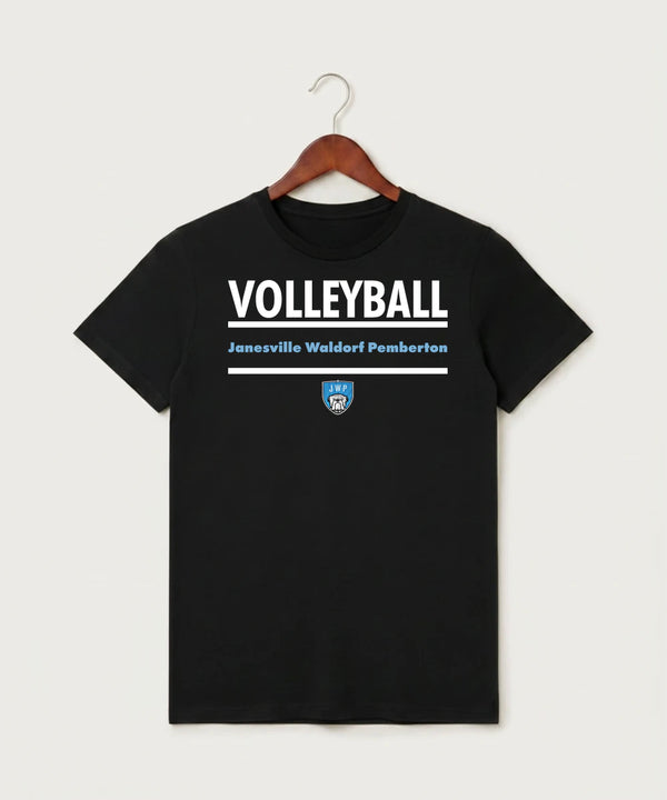 Janesville Waldorf Pemberton Volleyball (Girls) - Black T-Shirt - Full Front