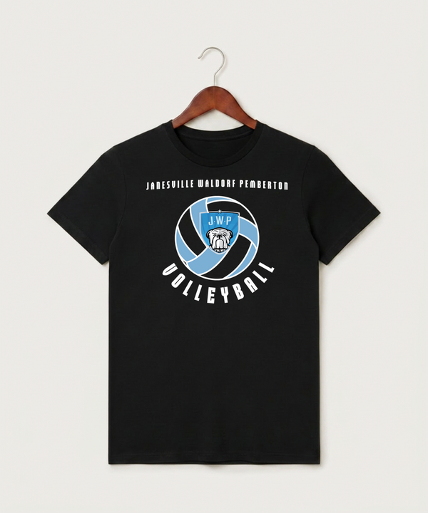 Janesville Waldorf Pemberton Volleyball (Girls) - Black T-Shirt - Full Front