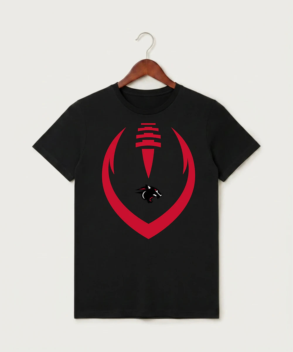 Nrheg Panthers High School Football (Boys) - Black T-Shirt - Full Front