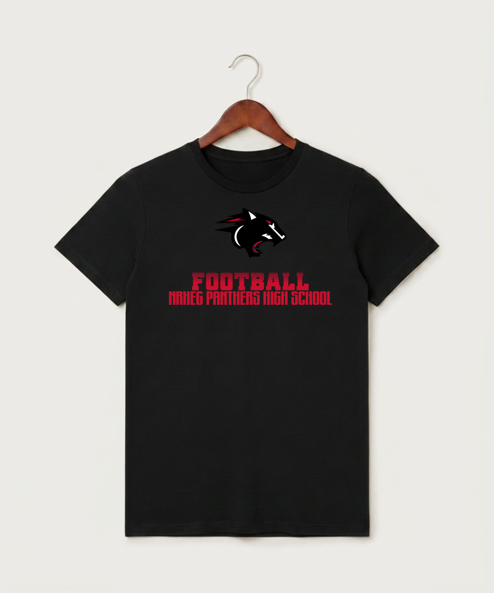 Nrheg Panthers High School Football (Boys) - Black T-Shirt - Full Front