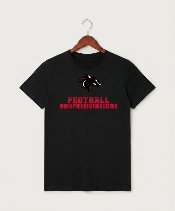 Nrheg Panthers High School Football (Boys) - Black T-Shirt - Full Front