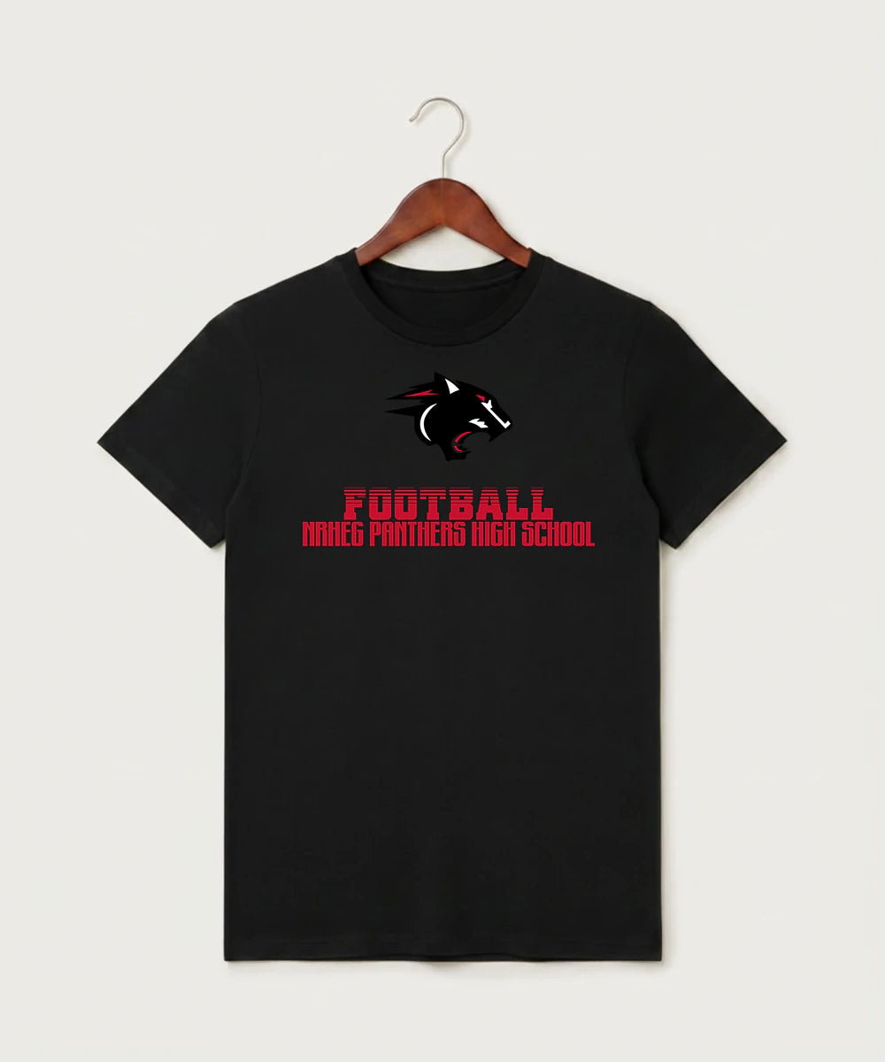Nrheg Panthers High School Football (Boys) - Black T-Shirt - Full Front