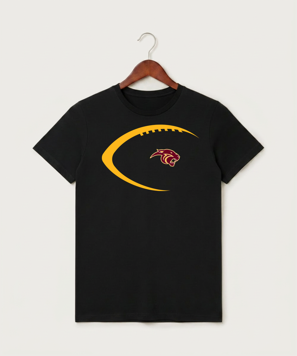Pine Island High School Football (Boys) - Black T-Shirt - Full Front