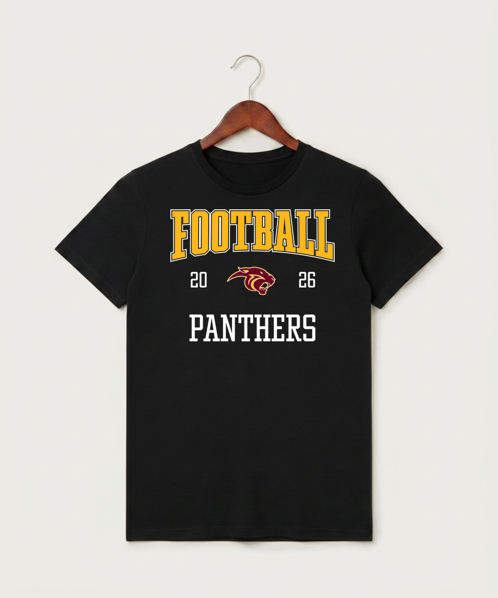 Pine Island High School Football (Boys) - Black T-Shirt - Full Front