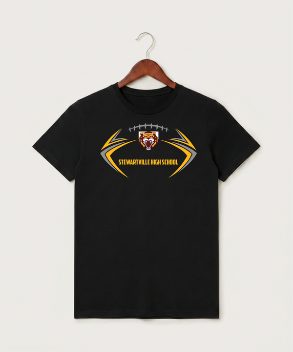 Stewartville High School Football (Boys) - Black T-Shirt - Full Front