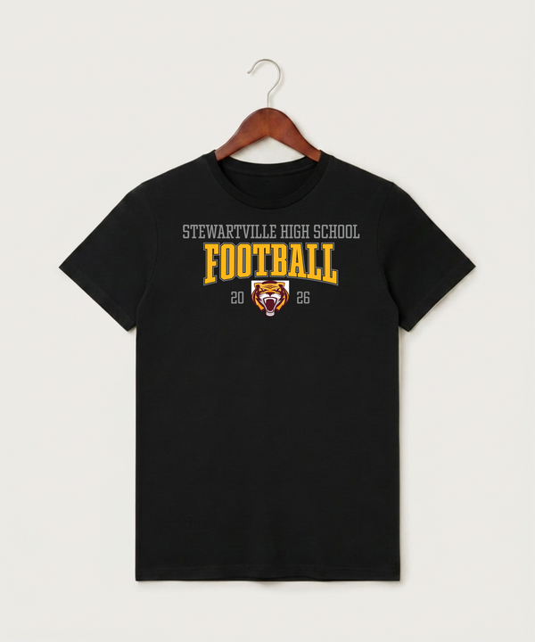 Stewartville High School Football (Boys) - Black T-Shirt - Full Front