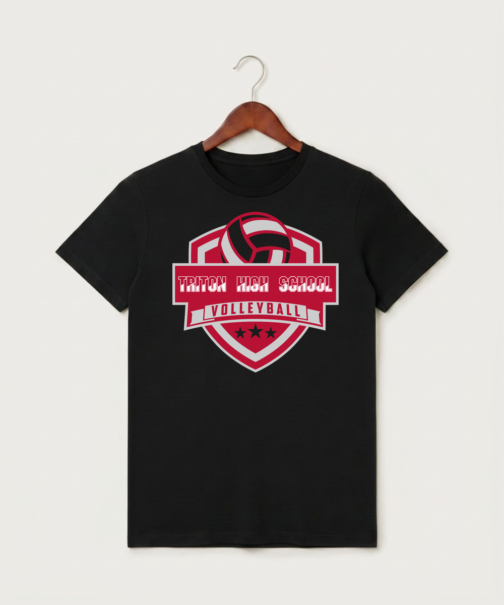 Triton High School Volleyball (Girls) - Black T-Shirt - Full Front