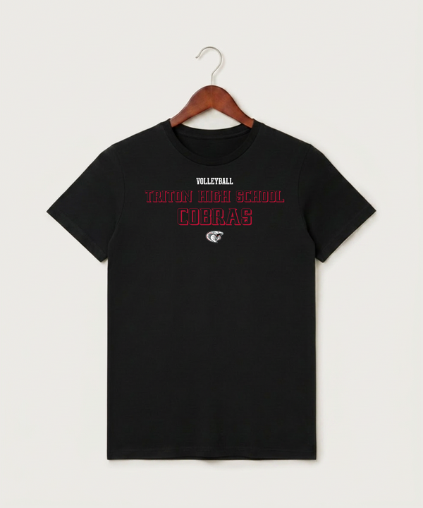 Triton High School Volleyball (Girls) - Black T-Shirt - Full Front