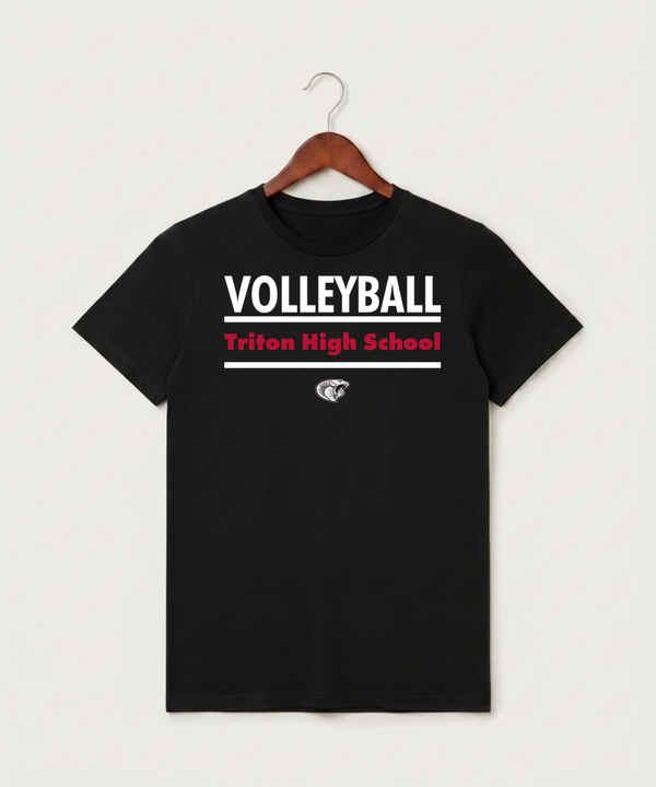 Triton High School Volleyball (Girls) - Black T-Shirt - Full Front