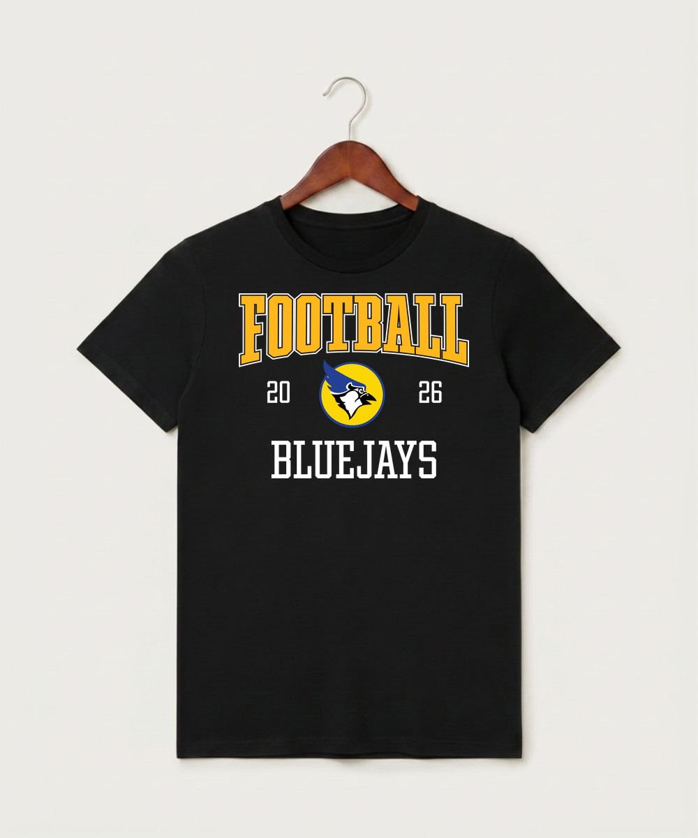 Waseca High School Football (Boys) - Black T-Shirt - Full Front