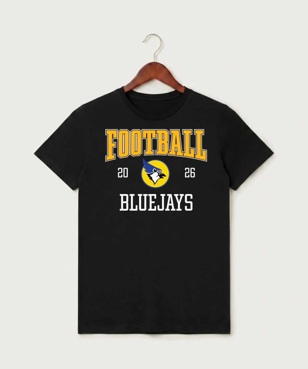 Waseca High School Football (Boys) - Black T-Shirt - Full Front