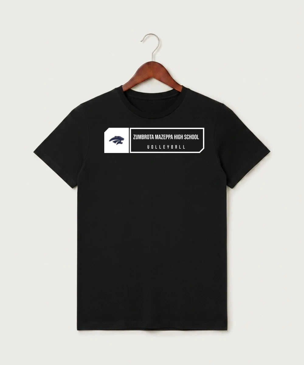 Zumbrota Mazeppa High School Volleyball (Girls) - Black T-Shirt - Full Front
