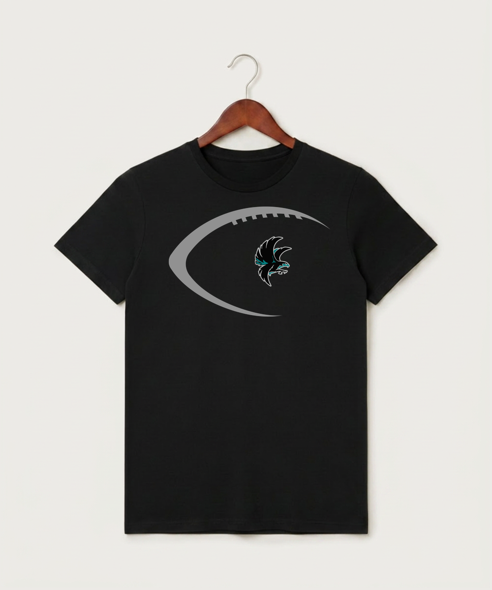 Alden-Conger-Glenville Emmons High School Football (Boys) - Black T-Shirt - Full Front