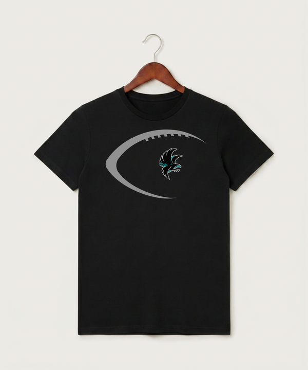 Alden-Conger-Glenville Emmons High School Football (Boys) - Black T-Shirt - Full Front