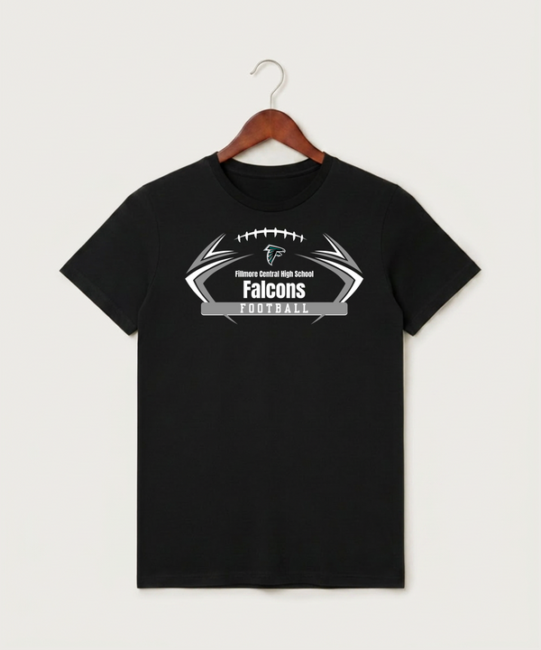Fillmore Central High School Football (Boys) - Black T-Shirt - Full Front