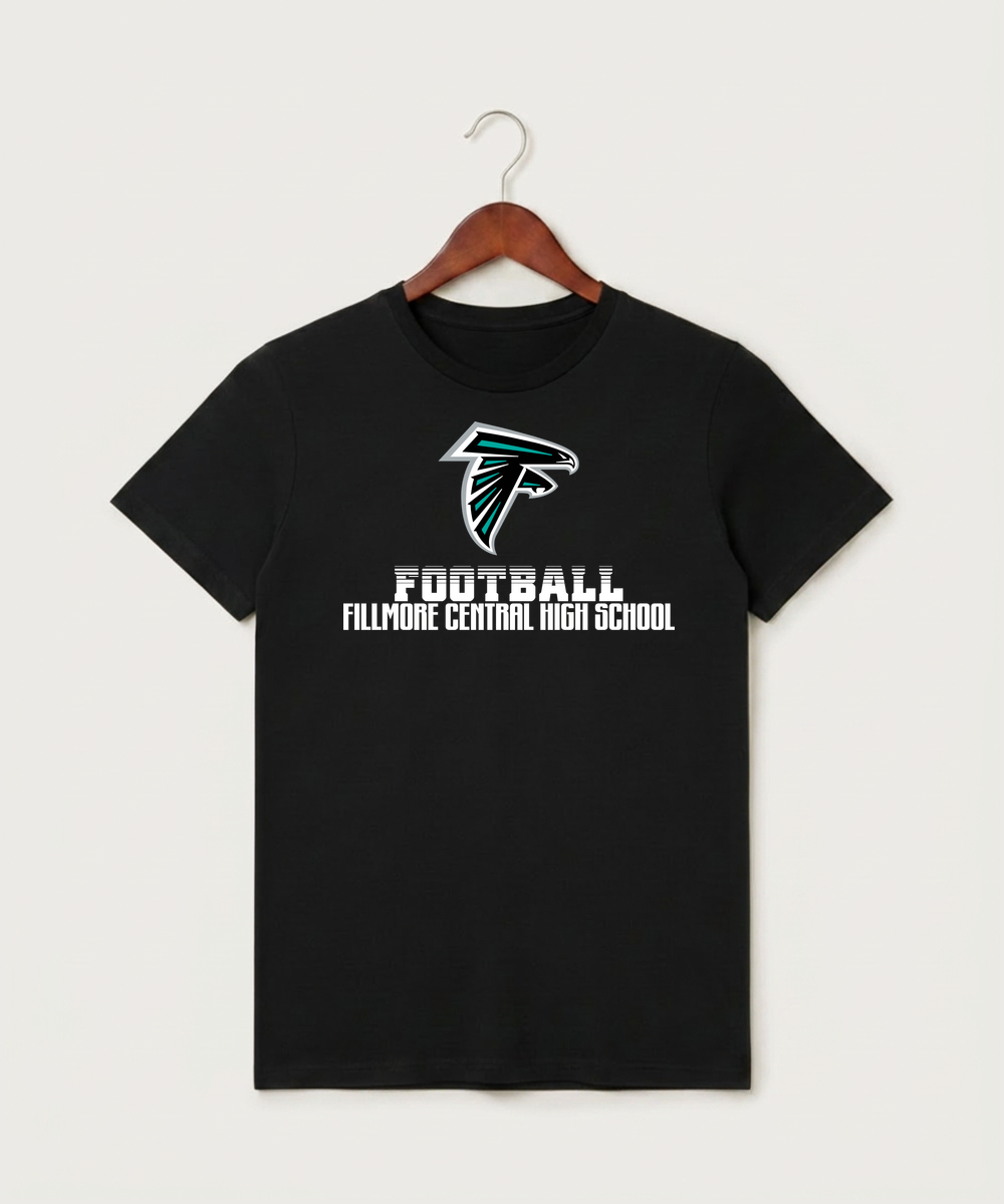 Fillmore Central High School Football (Boys) - Black T-Shirt - Full Front