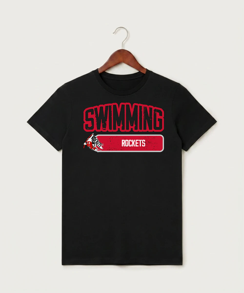 John Marshall High School Swim Dive Girls - Black T-Shirt - Full Front