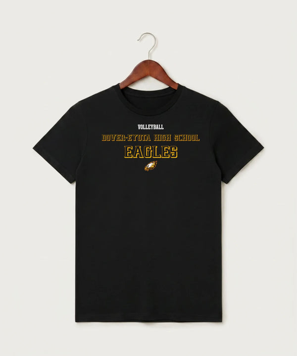 Dover-Eyota High School Volleyball (Girls) - Black T-Shirt - Full Front