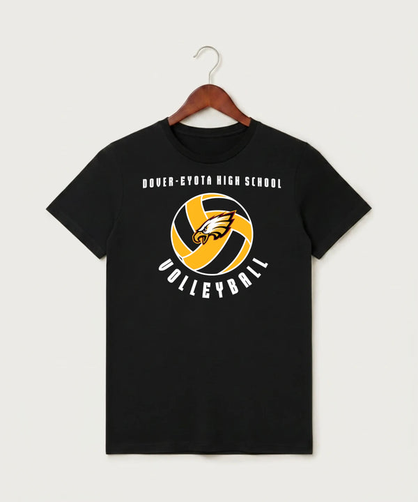 Dover-Eyota High School Volleyball (Girls) - Black T-Shirt - Full Front