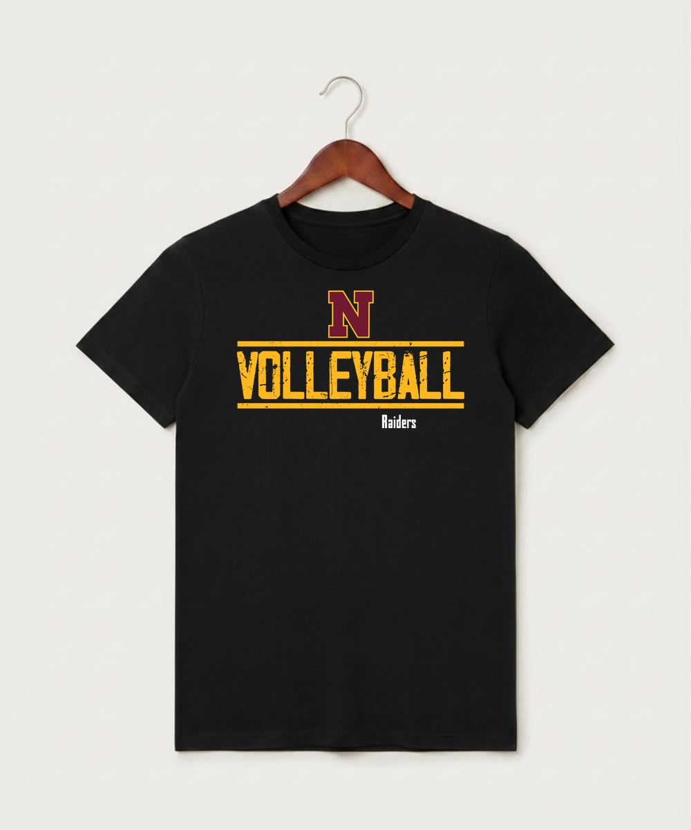 Northfield High School Volleyball (Girls) - Black T-Shirt - Full Front