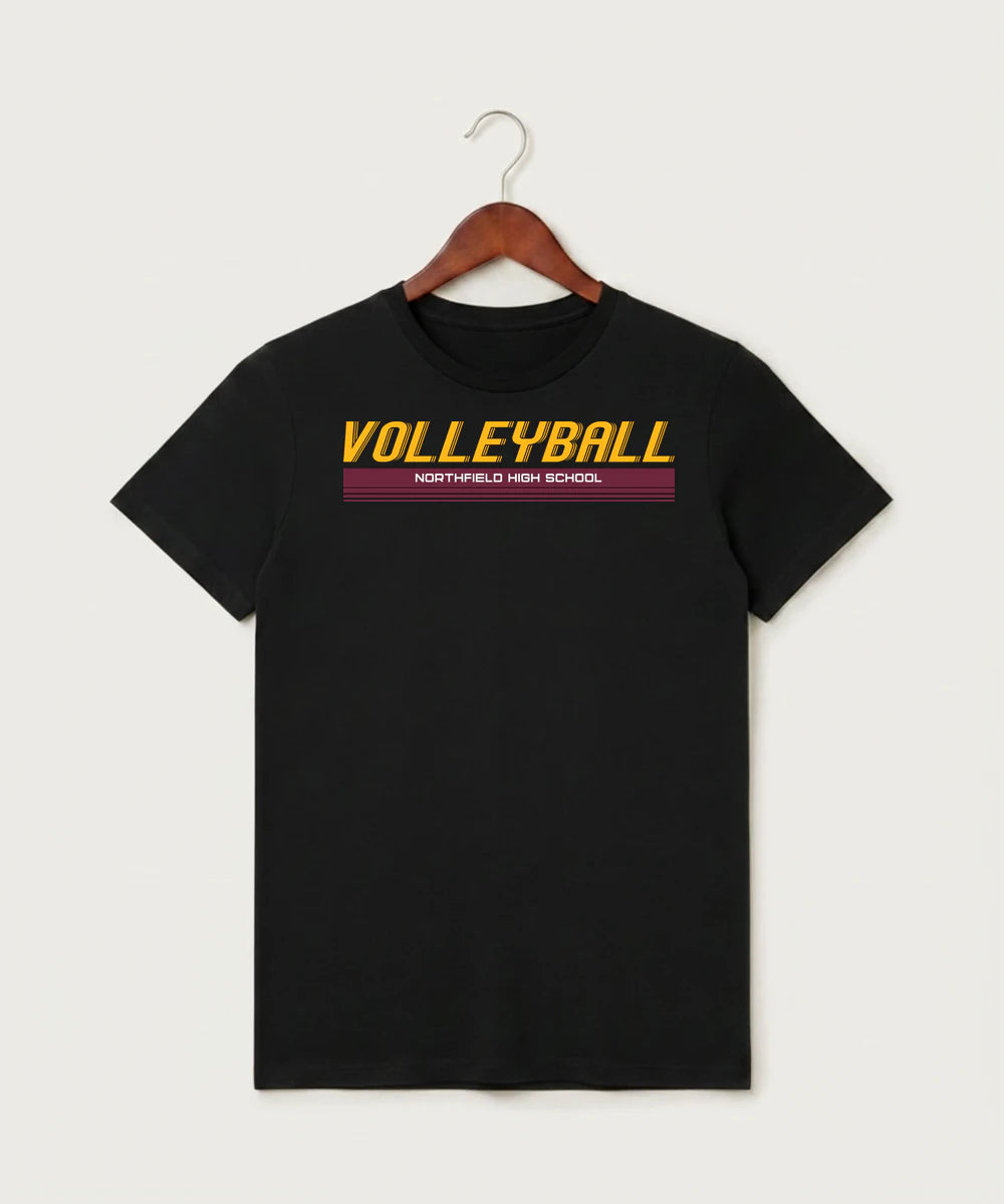 Northfield High School Volleyball (Girls) - Black T-Shirt - Full Front