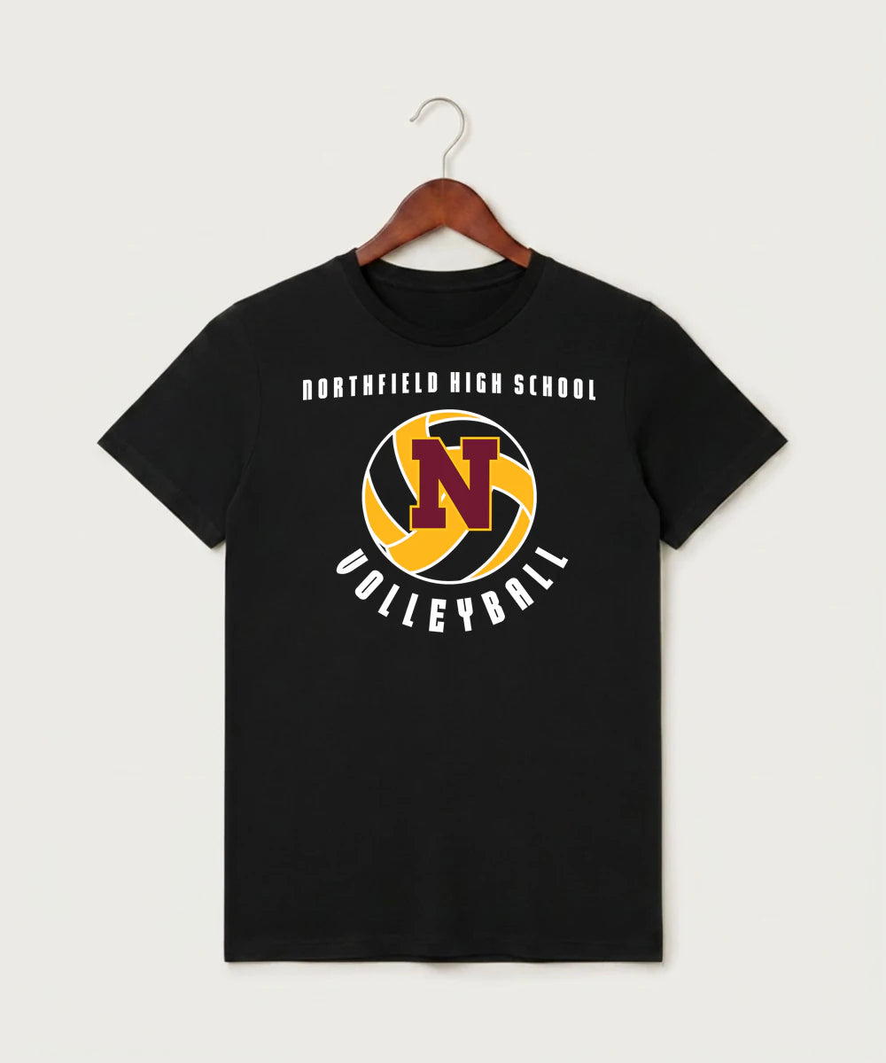 Northfield High School Volleyball (Girls) - Black T-Shirt - Full Front