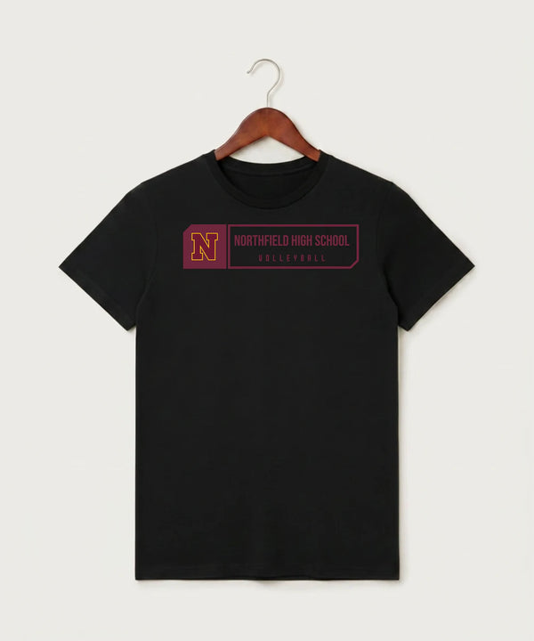 Northfield High School Volleyball (Girls) - Black T-Shirt - Full Front