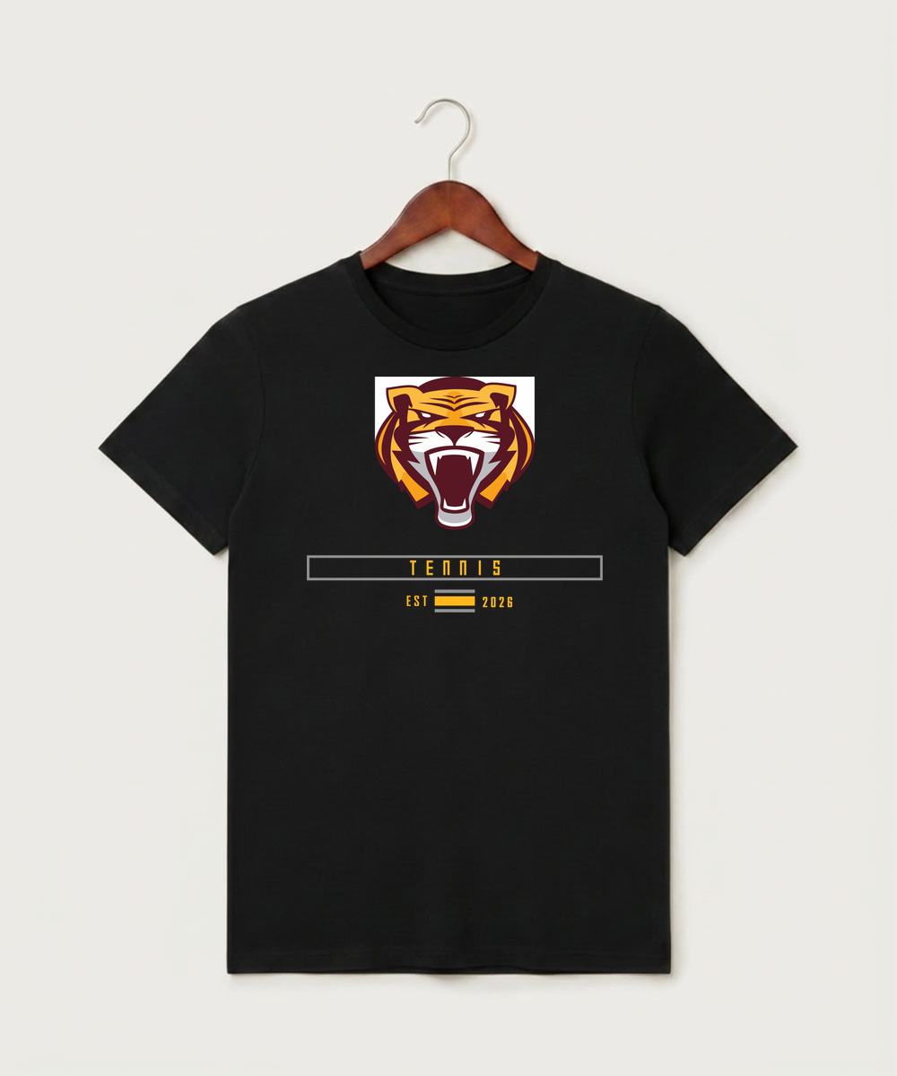 Stewartville High School Tennis (Coed) - Black T-Shirt - Full Front